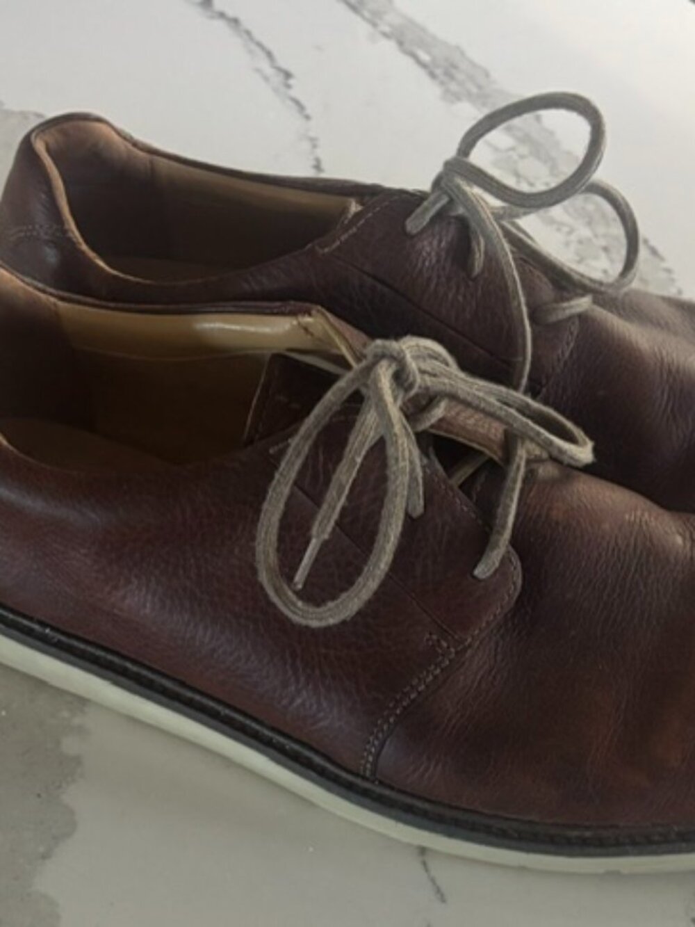 Clarks Collection Mens Brown Leather Lace-Up Derby Shoes Size 10.5